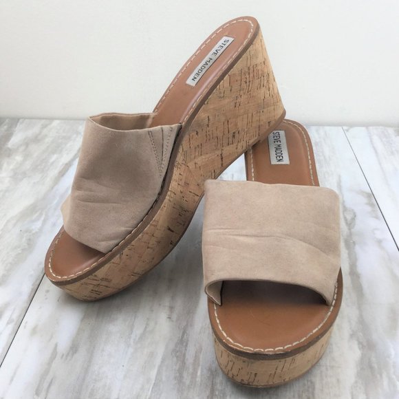 Steve Madden Shoes - Steve Madden Myrtle Cork Wedge Sandals 10m